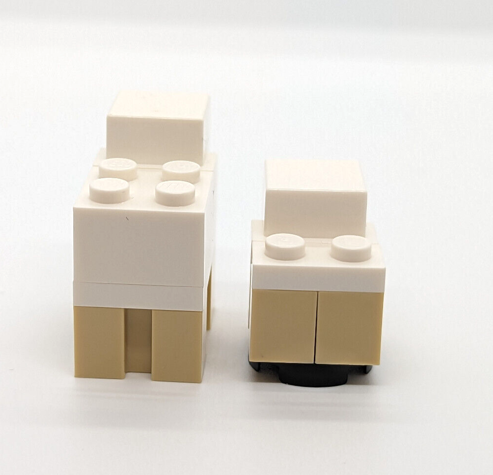 LEGO Minecraft Sheep (Lot of 2) -  Mom and Baby Lamb (minesheep07 minesheep08) - StudBee